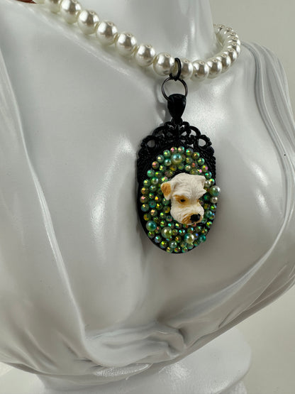 Terrier in Emerald City Pearl Necklace