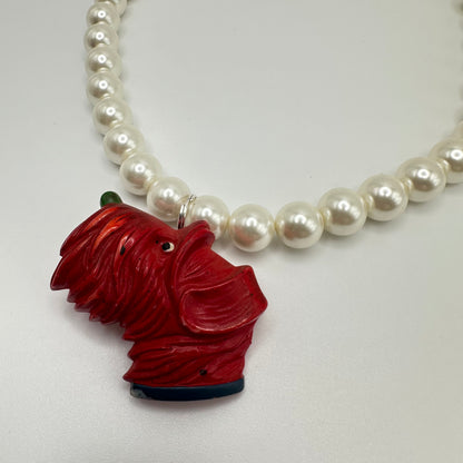 Vintage Japanese Celluloid Pearl Necklace