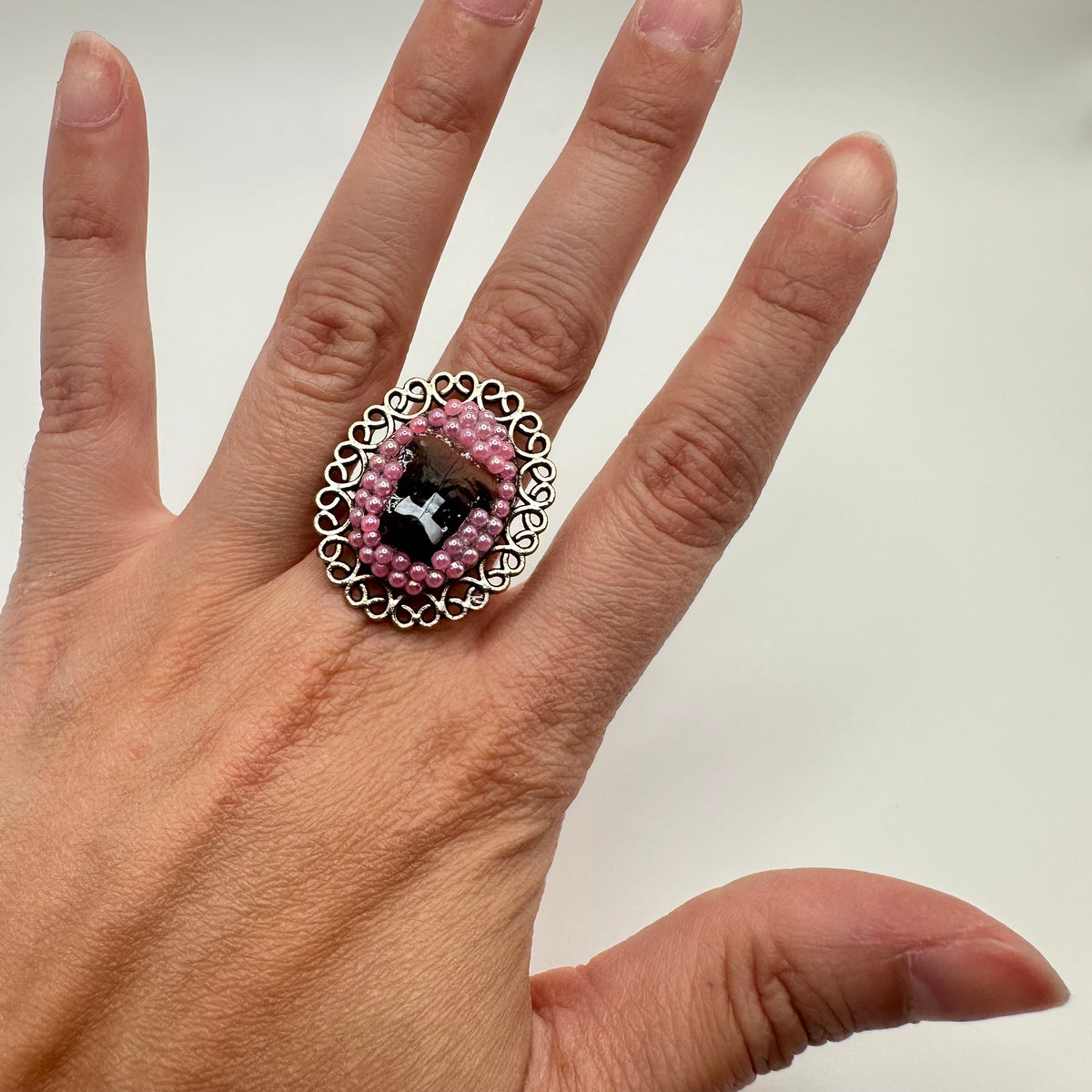 Boxer in Precious Pink Adjustable Ring