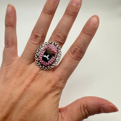 Boxer in Precious Pink Adjustable Ring