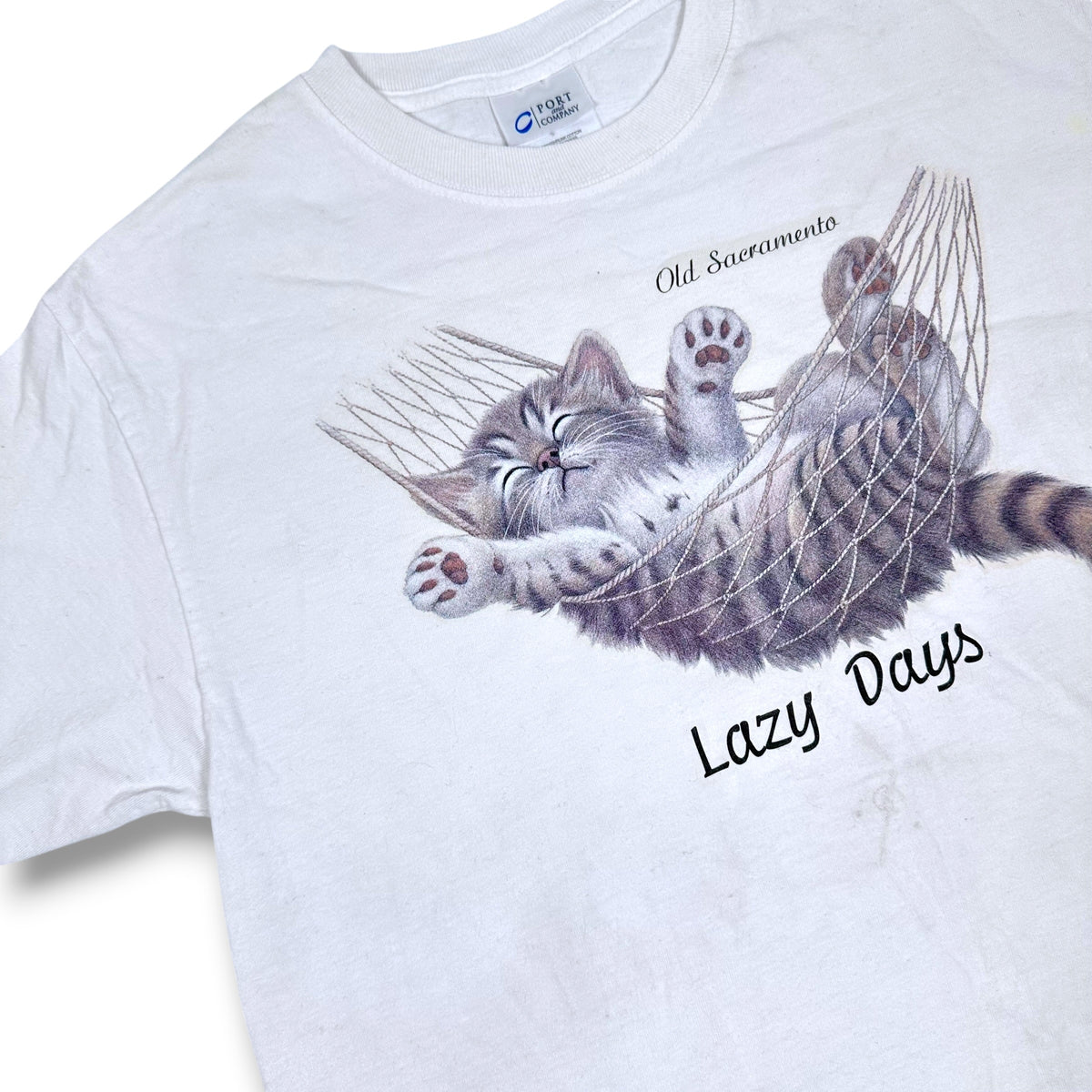 Lazy Days Cat in Hammock Vintage Tee