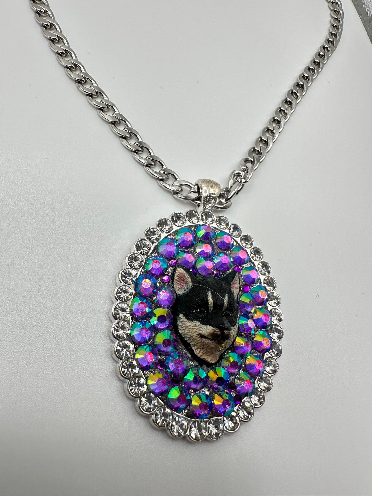Purple Kaleidoscopic Pup Necklacd