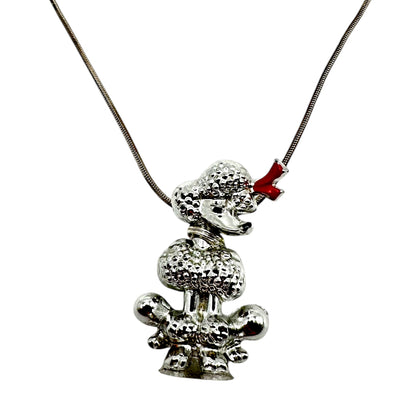 Poodle with Class Silver Necklace