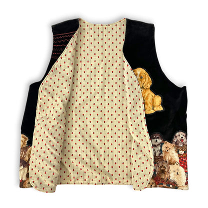 Vintage Handmade Velvet Puppy Overload Vest Sz OS