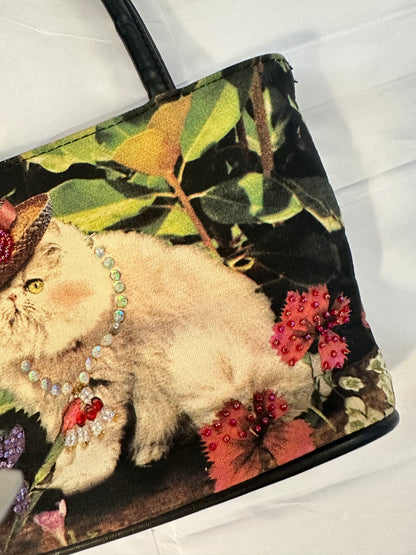 Vintage Fabulous Persian Cat Embellished Purse