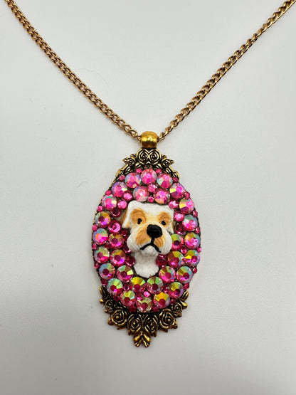 Pink Pup Goldtone Regal Necklace