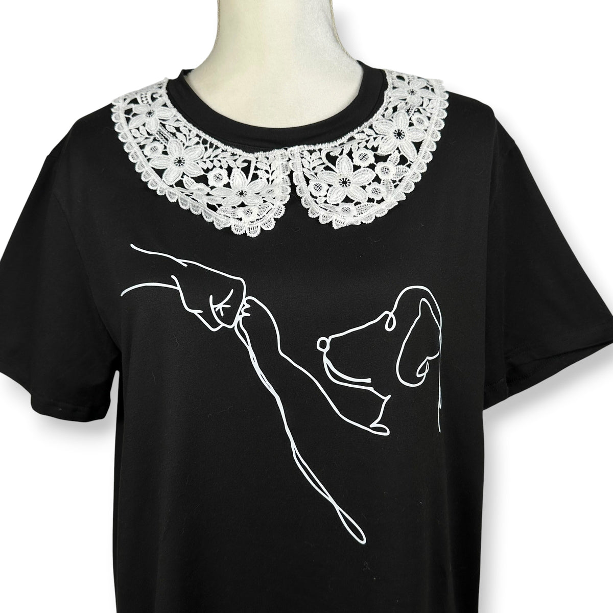 Power of the Paw Tee with Lace Collar