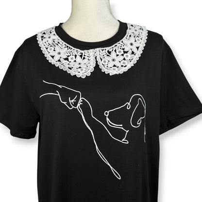 Power of the Paw Tee with Lace Collar